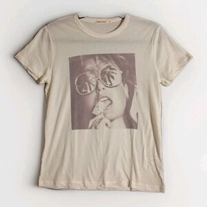 Marine Layer Off-White Easy Crop Off-white Short Sleeve T-Shirt Soft Sz S Soft!